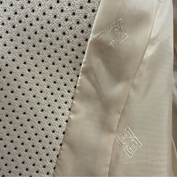 Escada Margaretha Ley Silk Wool Polka Dot Blazer Black Trim Old Money Chic EU 36 - Picture 11 of 17